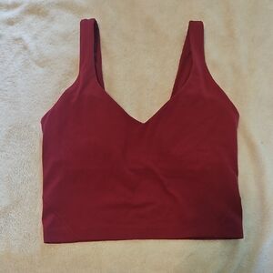 Red V-Neck Crop Top